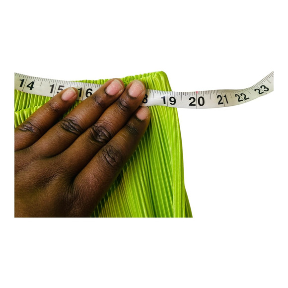 NWT Forever 21 Womens Wide Leg High Rise Pleated Pants Lime Green Stretch 3X - Picture 5 of 5